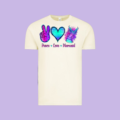 Peace Love Mermaid Vintage Tee Designed By Jasminsmagicworld