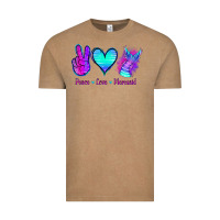 Vintage Coffee Peace Love Mermaid Vintage Tee - Jasminsmagicworld
