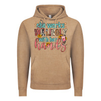 Vintage Coffee she works willingly with her hands Vintage Hoodie - FaDigitalArtStudio