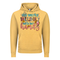 Vintage Mustard she works willingly with her hands Vintage Hoodie - FaDigitalArtStudio