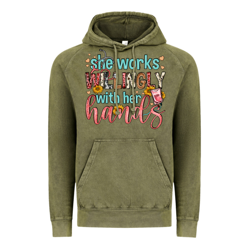 She Works Willingly With Her Hands Vintage Hoodie by FaDigitalArtStudio | Teevron