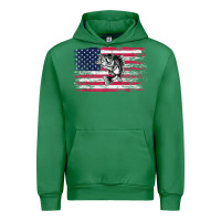 Emerald bass fishing distressed american flag essential Urban Hoodie - linhVisuals