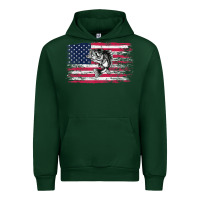 Forest Green bass fishing distressed american flag essential Urban Hoodie - linhVisuals