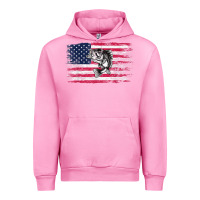 Fuchsia Pink bass fishing distressed american flag essential Urban Hoodie - linhVisuals