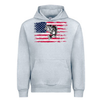 Heather Grey bass fishing distressed american flag essential Urban Hoodie - linhVisuals