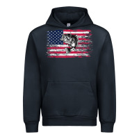 Navy bass fishing distressed american flag essential Urban Hoodie - linhVisuals