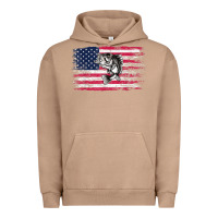 Pigment Burro bass fishing distressed american flag essential Urban Hoodie - linhVisuals
