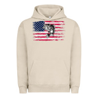 Pigment French Oak bass fishing distressed american flag essential Urban Hoodie - linhVisuals