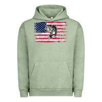 Pigment Oil Green bass fishing distressed american flag essential Urban Hoodie - linhVisuals