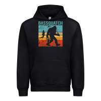 Black bassquatch! funny bigfoot fishing outdoor retro Urban Hoodie - linhVisuals