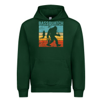 Forest Green bassquatch! funny bigfoot fishing outdoor retro Urban Hoodie - linhVisuals