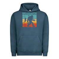 Pigment Midnight Navy bassquatch! funny bigfoot fishing outdoor retro Urban Hoodie - linhVisuals