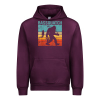 Mauve Wine bassquatch! funny bigfoot fishing outdoor retro Urban Hoodie - linhVisuals