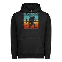 Pigment Black bassquatch! funny bigfoot fishing outdoor retro Urban Hoodie - linhVisuals