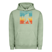 Pigment Oil Green bassquatch! funny bigfoot fishing outdoor retro Urban Hoodie - linhVisuals
