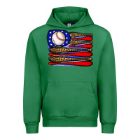Emerald leopard baseball flag3 Urban Hoodie - JahusDesignShop