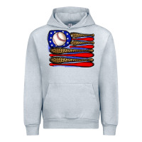 Heather Grey leopard baseball flag3 Urban Hoodie - JahusDesignShop