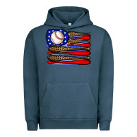 Pigment Midnight Navy leopard baseball flag3 Urban Hoodie - JahusDesignShop