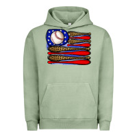 Pigment Oil Green leopard baseball flag3 Urban Hoodie - JahusDesignShop
