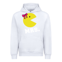 White Mrs Pacman Urban Hoodie - linhVisuals