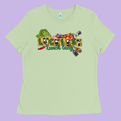 Luckiest Lunch Lady St. Patrick's Day Ladies Tee Designed By Cowgirlartshop