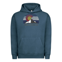 Pigment Midnight Navy breckenridge colorado x co flag mountain peak raglan baseball tee Urban Hoodie - linhVisuals