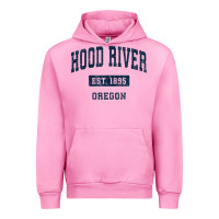 Fuchsia Pink hood river oregon or vintage sports established navy design t shirt Urban Hoodie - linhVisuals