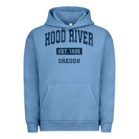 Pigment Pebble Blue hood river oregon or vintage sports established navy design t shirt Urban Hoodie - linhVisuals