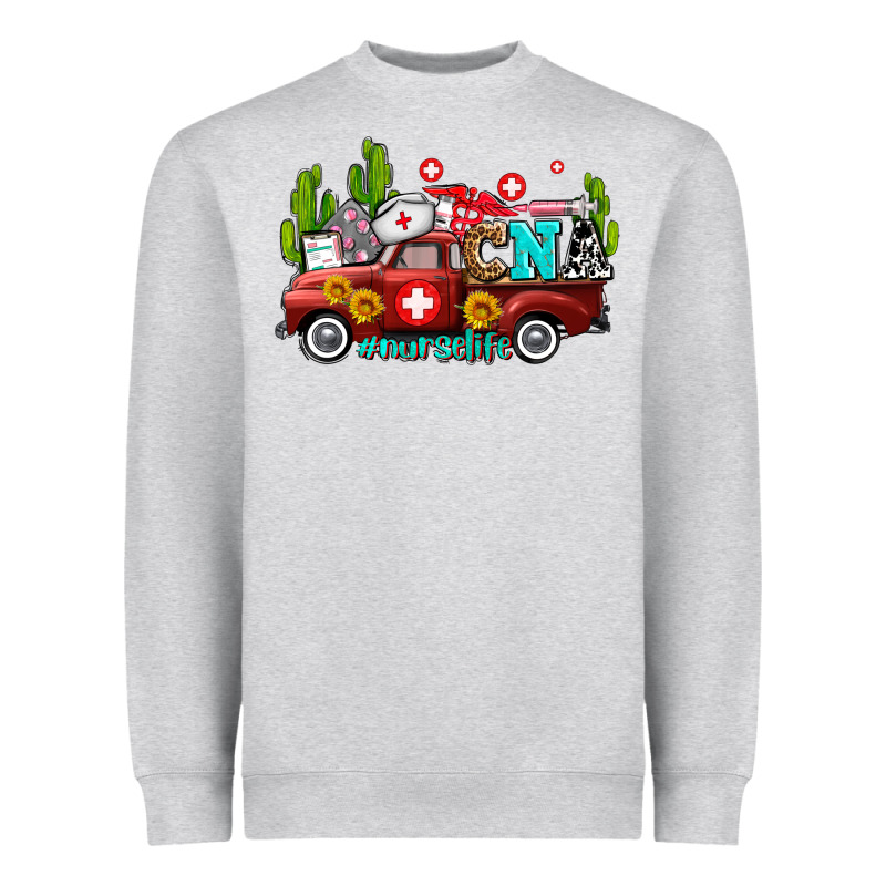 Cna Nurse Truck With Cactus And Sunflowers Heavyweight Sweatshirt by AdoDesignShop | Teevron