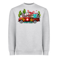 Heather Grey cna nurse truck with cactus and sunflowers Heavyweight Sweatshirt - AdoDesignShop