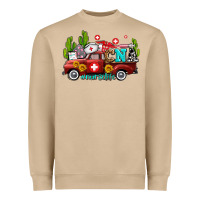 Mushroom cna nurse truck with cactus and sunflowers Heavyweight Sweatshirt - AdoDesignShop