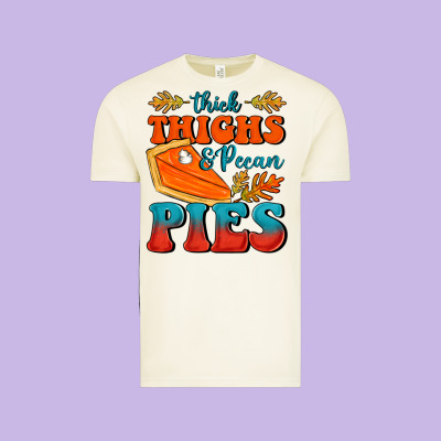 Thick Thighs&pecan Pies Vintage Tee Designed By Fadigitalartstudio