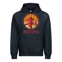 Navy arizona cactus sunset scene graphic t shirt Urban Hoodie - linhVisuals