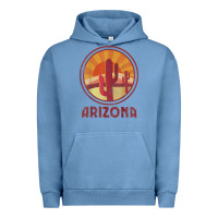 Pigment Pebble Blue arizona cactus sunset scene graphic t shirt Urban Hoodie - linhVisuals