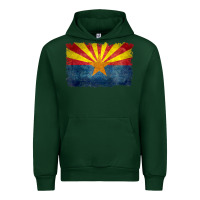 Forest Green arizona flag in grungy style raglan baseball tee Urban Hoodie - linhVisuals