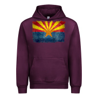 Mauve Wine arizona flag in grungy style raglan baseball tee Urban Hoodie - linhVisuals