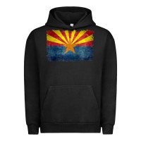 Pigment Black arizona flag in grungy style raglan baseball tee Urban Hoodie - linhVisuals