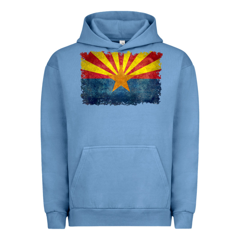 Arizona Flag In Grungy Style Raglan Baseball Tee Urban Hoodie by linhVisuals | Teevron