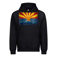 Black arizona flag in grungy style raglan baseball tee Urban Hoodie - linhVisuals