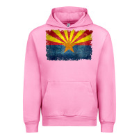 Fuchsia Pink arizona flag in grungy style raglan baseball tee Urban Hoodie - linhVisuals