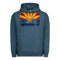 Pigment Midnight Navy arizona flag in grungy style raglan baseball tee Urban Hoodie - linhVisuals
