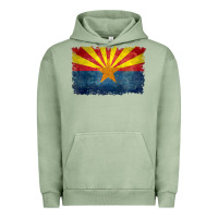 Pigment Oil Green arizona flag in grungy style raglan baseball tee Urban Hoodie - linhVisuals