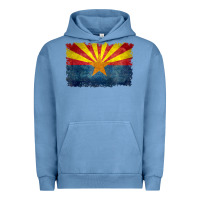 Pigment Pebble Blue arizona flag in grungy style raglan baseball tee Urban Hoodie - linhVisuals