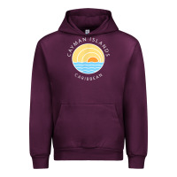 Mauve Wine cayman islands retro colorful ocean sunset palm tree novelty Urban Hoodie - linhVisuals