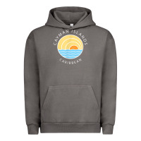 Pigment Tornado cayman islands retro colorful ocean sunset palm tree novelty Urban Hoodie - linhVisuals