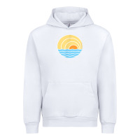 White cayman islands retro colorful ocean sunset palm tree novelty Urban Hoodie - linhVisuals