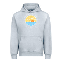 Heather Grey cayman islands retro colorful ocean sunset palm tree novelty Urban Hoodie - linhVisuals