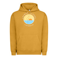 Pigment Peanut Butter cayman islands retro colorful ocean sunset palm tree novelty Urban Hoodie - linhVisuals