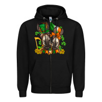 Black st patricks donkeys with  shamrocks Zipper Hoodie - AdoDesignShop