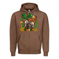 Chestnut st patricks donkeys with  shamrocks Zipper Hoodie - AdoDesignShop